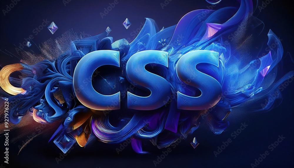 Poster dynamic and colorful css graphic design elements