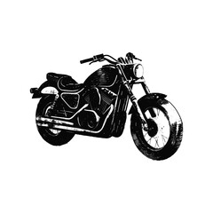 Fototapeta premium Retro Chopper Motorcycle Front Angle Illustration