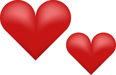 Two hearts together. Red romantic love sign