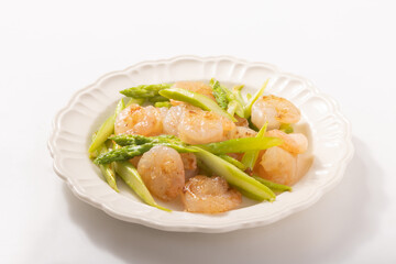 えびとアスパラガスの中華炒め