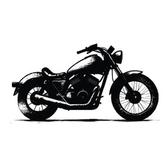 Fototapeta premium Vintage Chopper Motorcycle Side Profile Illustration