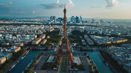 Naklejka premium Olympic Rings Over the Eiffel Tower 