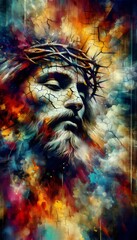 Vibrant Acrylic Artwork of Jesus of Nazareth