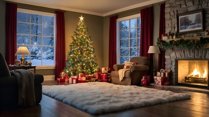 christmas interior of a room