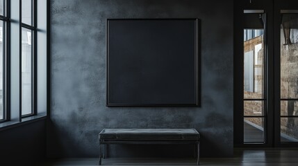 Black picture frame on black background