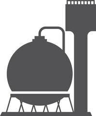 Refinery black icon. Tank storage for chemical production