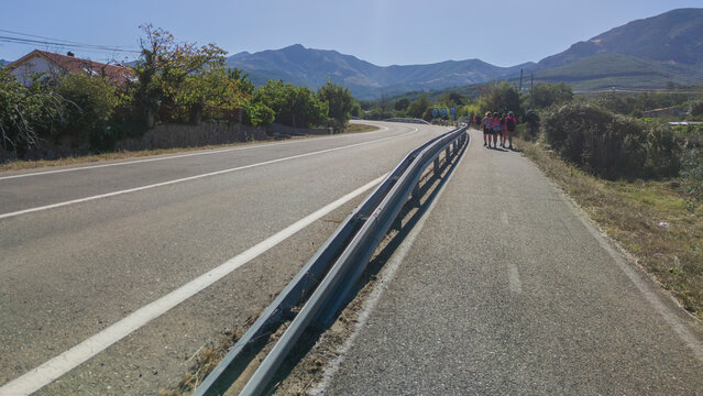 Segregated cycle lane running parallel to a local road