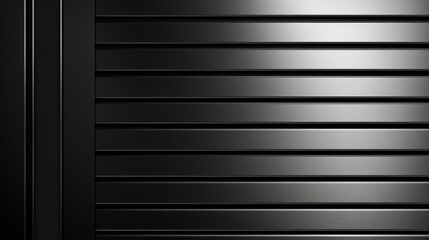 Obraz premium The image showcases a series of sleek black horizontal slats forming a modern and minimalist wall design, background