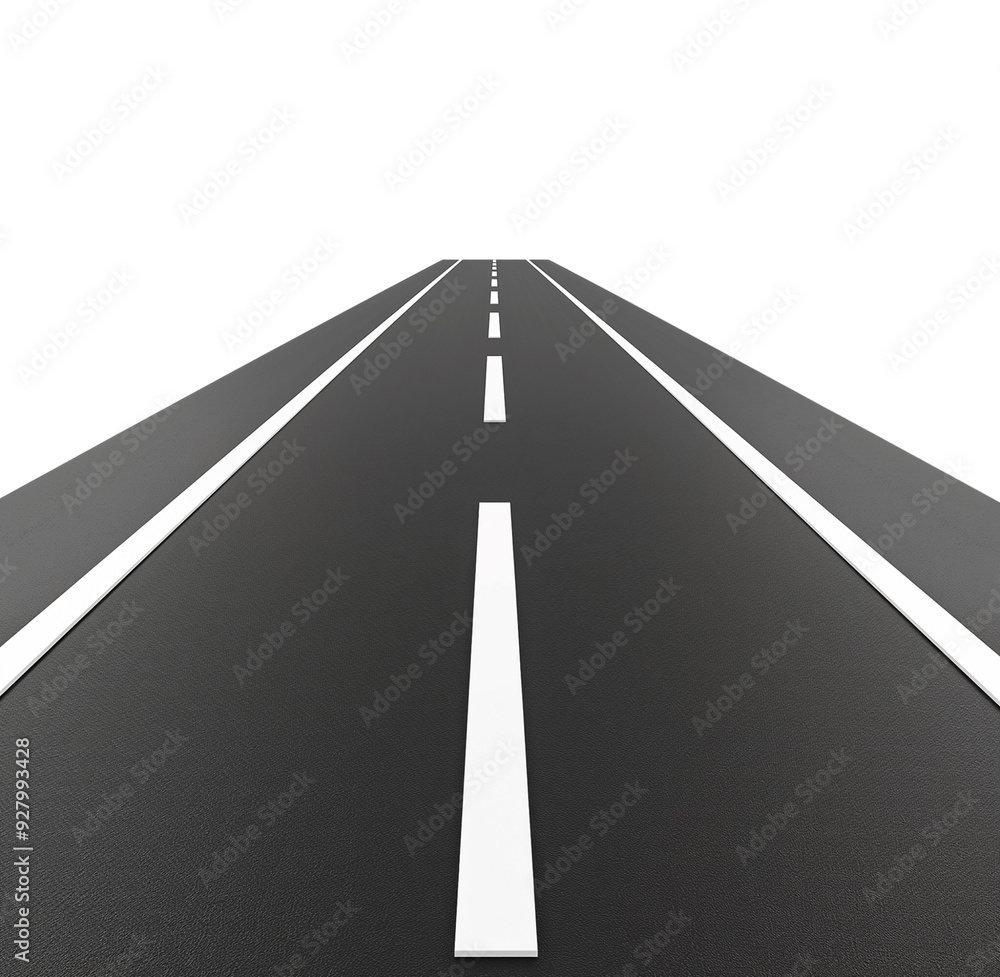 Wall mural Road isolated over white background