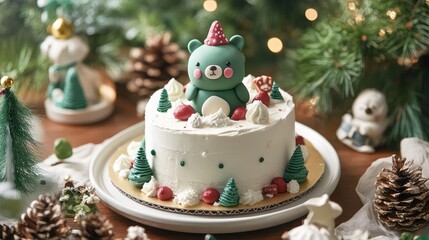 Christmas decoration with candle and decorations