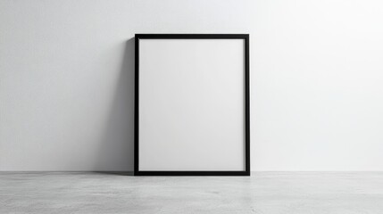 Black picture frame on white background