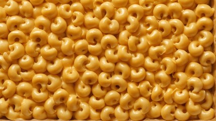 Golden macaroni dreams, a close-up view of creamy pasta