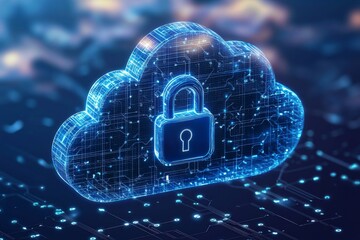 Illustration of Cloud Security Services Technology created with Generative AI