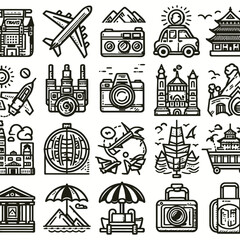 Travel icon set vector