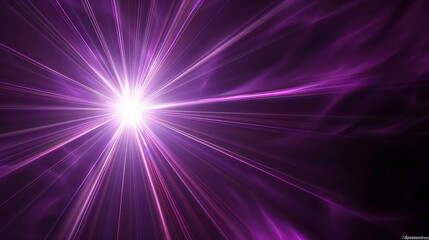 A digital illustration with a bright white light radiating from the center of the image, with purple streaks and lines diverging away from the light.