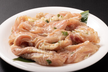 鶏せせり　ネギ塩