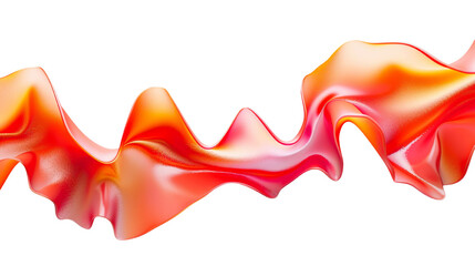 Abstract red and orange wavy liquid on transparent background.