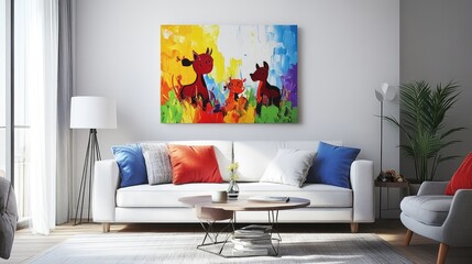 modern living room with sofa