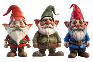 Gnomes Set on Transparent Background