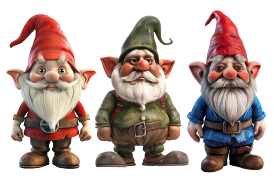 Gnomes Set on Transparent Background