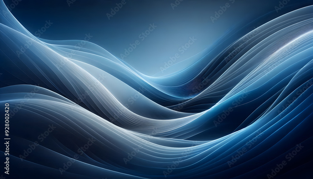 Poster a smooth background with flowing curves and a blue gradient creates a sense of depth and movement.