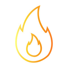 flame Line Gradient Icon