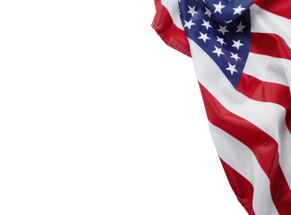 Waving American Flag on Transparent Background