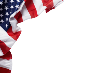 American Flag on Transparent Background