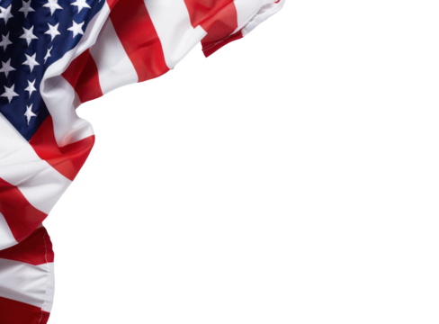 American Flag on Transparent Background