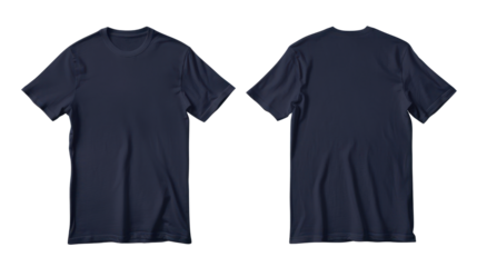 Blank Navy T-Shirt Front and Back