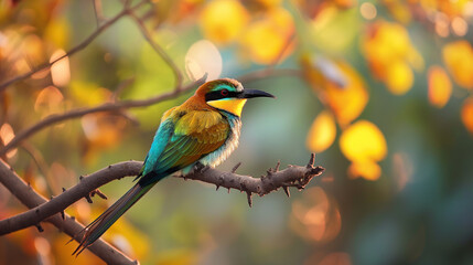 Obraz premium a beautiful bird on tree branch, wallpaper 