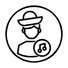 musician profile Line Icon