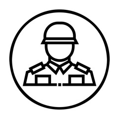 soldier profile Line Icon