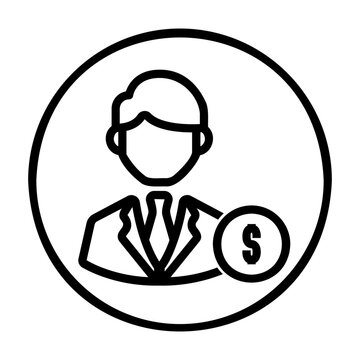 businessman with dollar sign icon clip art preview