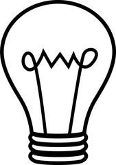 Light Bulb line icon vector, isolated on white background. Idea sign, solution, thinking concept. Lighting Electric lamp, electricity, shine, shiny. Flat style for graphic design, logo, web site, UI.