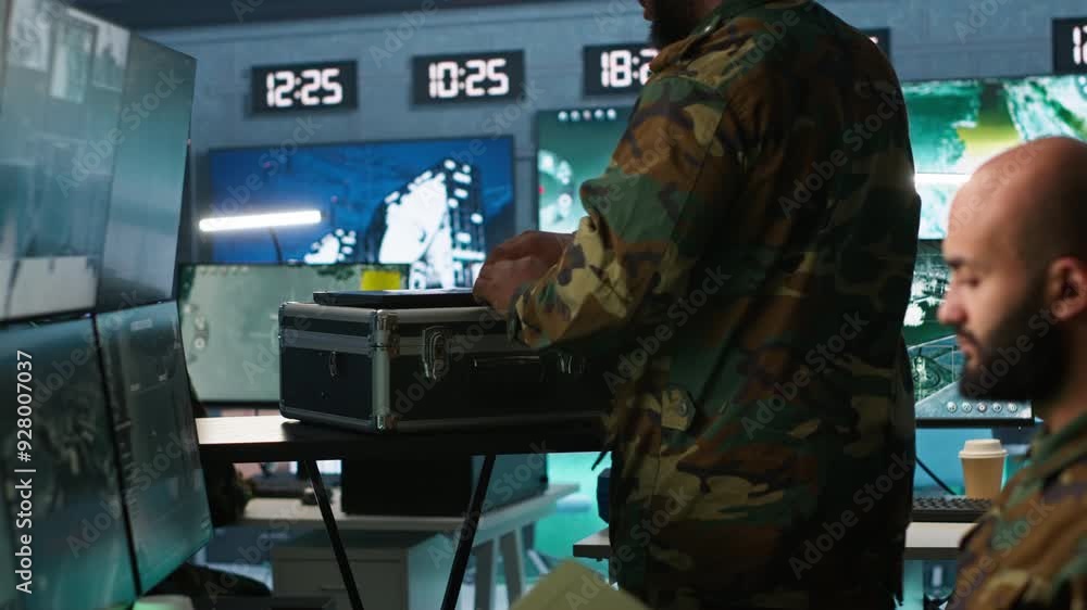 Aufkleber military officer using tracking software to be able to offer info to front lines commander. army exp