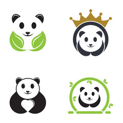 Panda logo template vector icon design