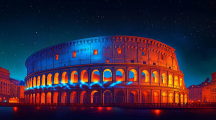 colosseum at night