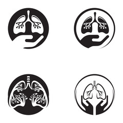 Lungs logo vector icon design