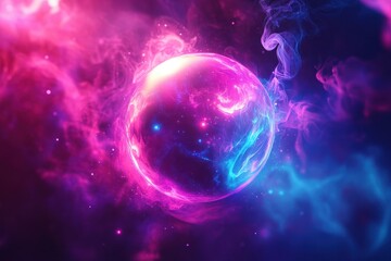 Fototapeta premium Glowing Abstract Nebula with Pink and Blue Colors
