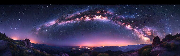 Naklejka premium Beautiful night nature sky galaxy