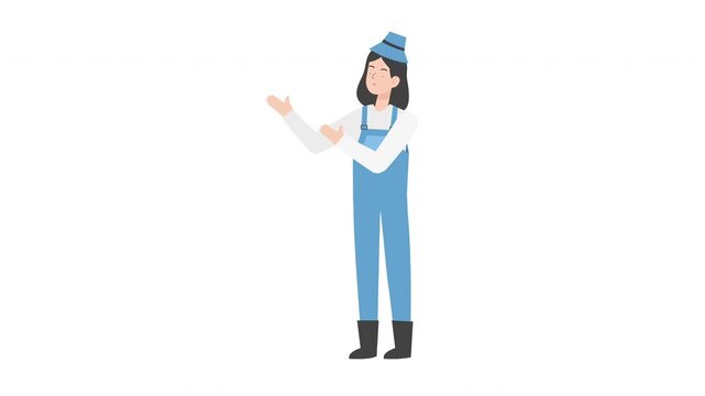 Farming person showing something