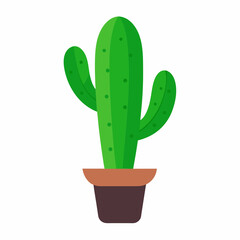 Cactus in a pot vector illustration, cactus silhouette