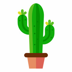 Cactus in a pot vector illustration, cactus silhouette