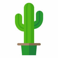Cactus in a pot vector illustration, cactus silhouette