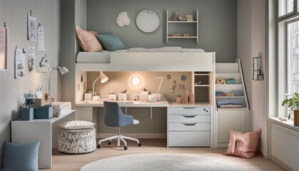 A cozy, safe kid's room with adaptable furniture and organized play 4. Generative AI