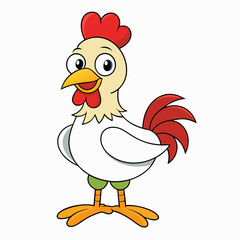 hen and chicken isolated on white, chicken vector illustration, pet vector art, Chicken silhouette, animal vector icon, rooster line art,eps