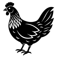 hen and chicken isolated on white, chicken vector illustration, pet vector art, Chicken silhouette, animal vector icon, rooster line art,eps