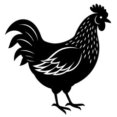 hen and chicken isolated on white, chicken vector illustration, pet vector art, Chicken silhouette, animal vector icon, rooster line art,eps