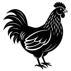 hen and chicken isolated on white, chicken vector illustration, pet vector art, Chicken silhouette, animal vector icon, rooster line art,eps